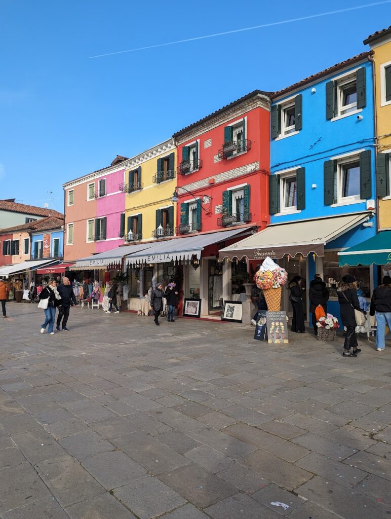 A colourful street in Burano