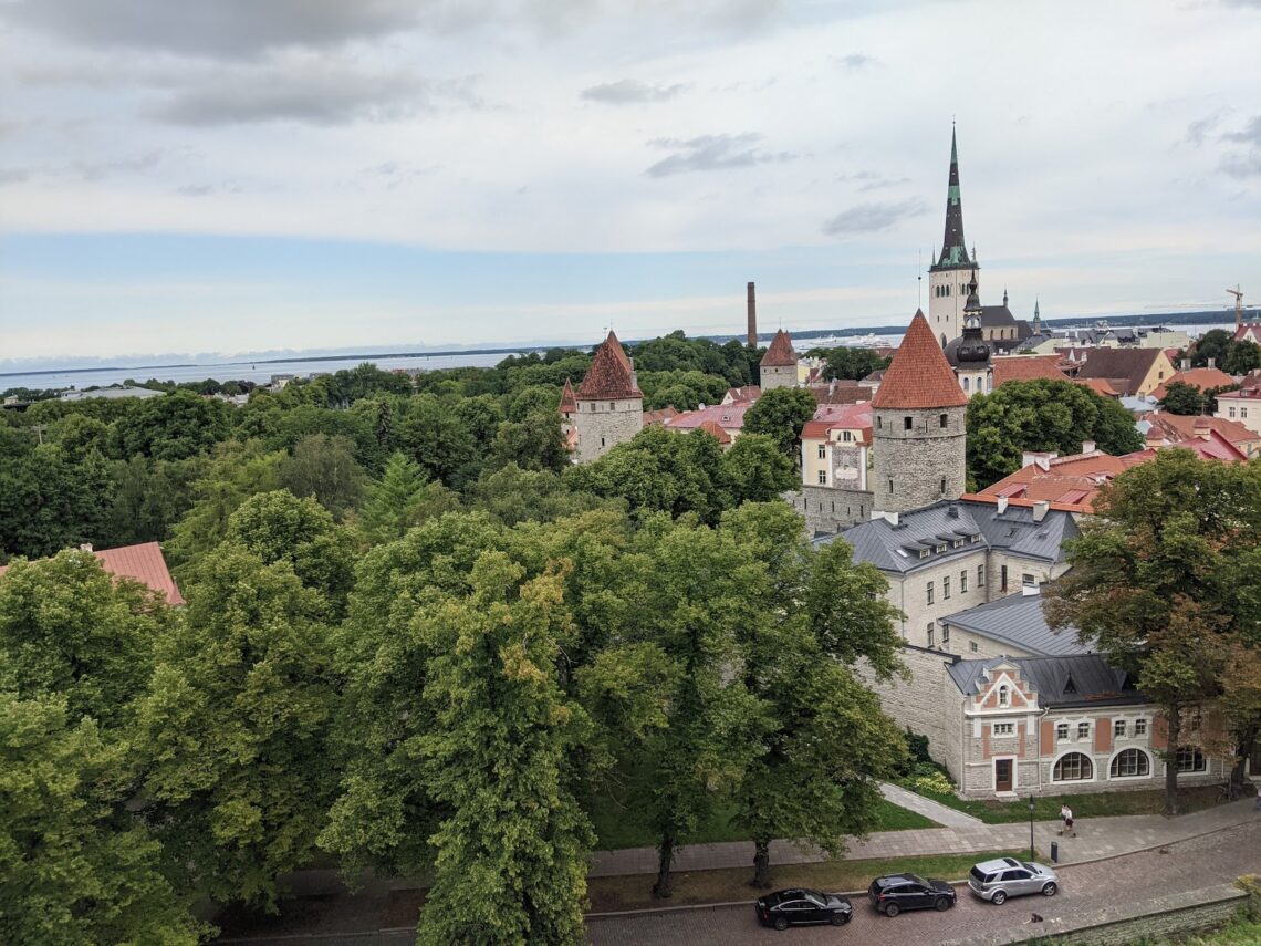 A view of the rooftops in Tallinn