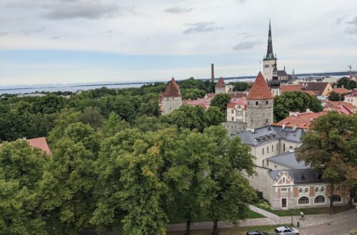 A view of the rooftops in Tallinn