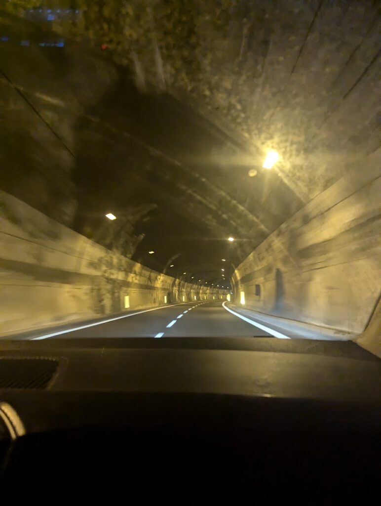 Driving through a tunnel