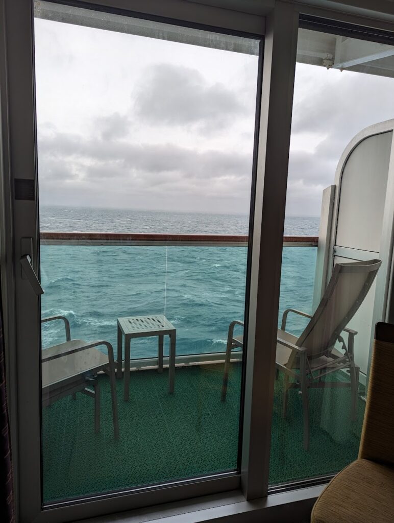 A balcony on a cruise ship