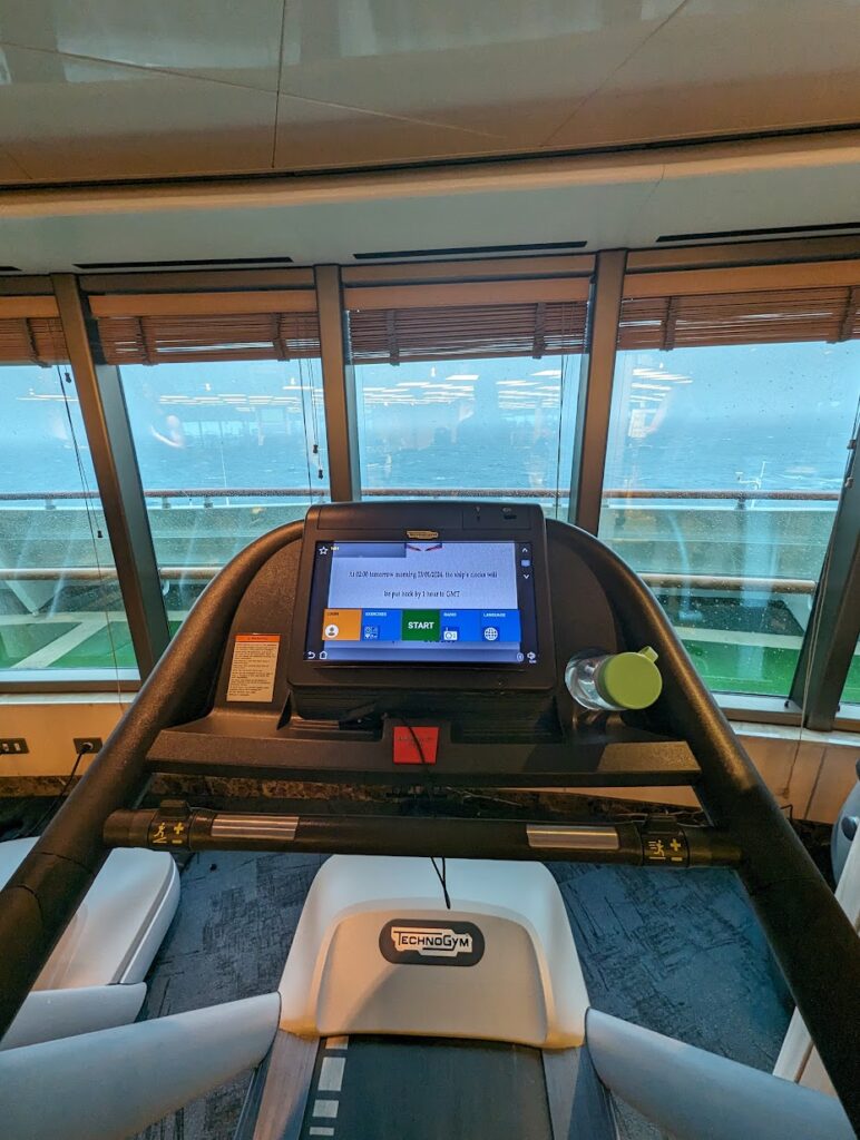 A treadmill overlooking the sea