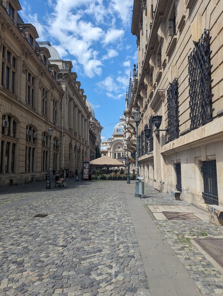 A cobblestoned street