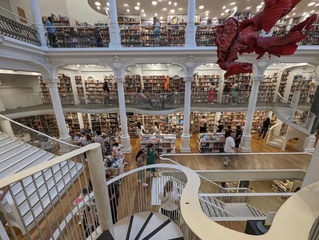 Inside a huge bookshop