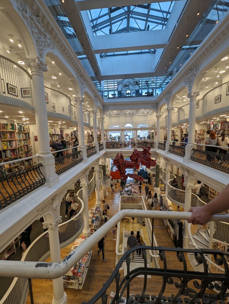 Inside a book shop